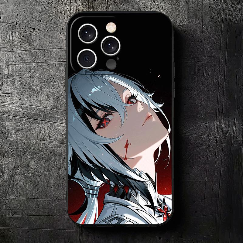 Genshin Impact Арлекино Мягкий чехол для телефона для iPhone 16 16E 17 Air 15 Pro Max 14 Plus 13 Mini 11 12 7 Черная задняя крышка
