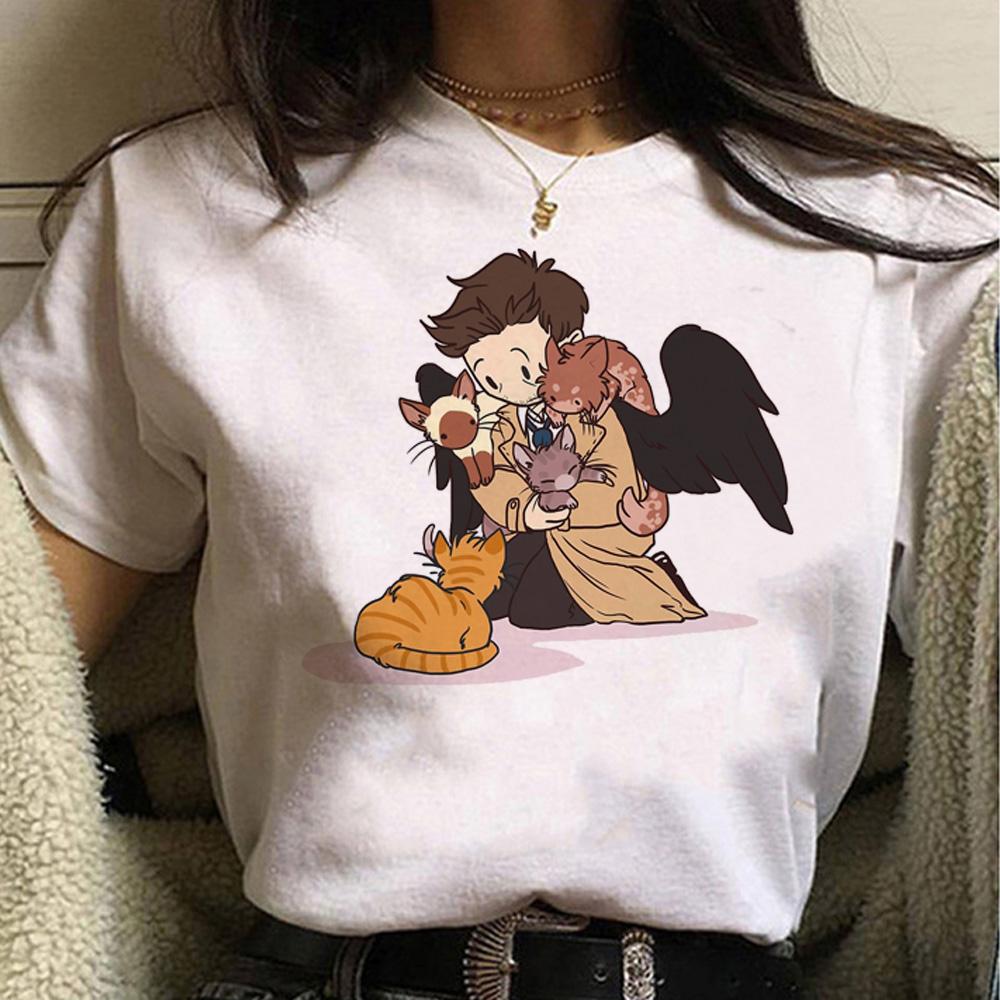 Supernatural tshirt women manga Tee girl 2000s clothing