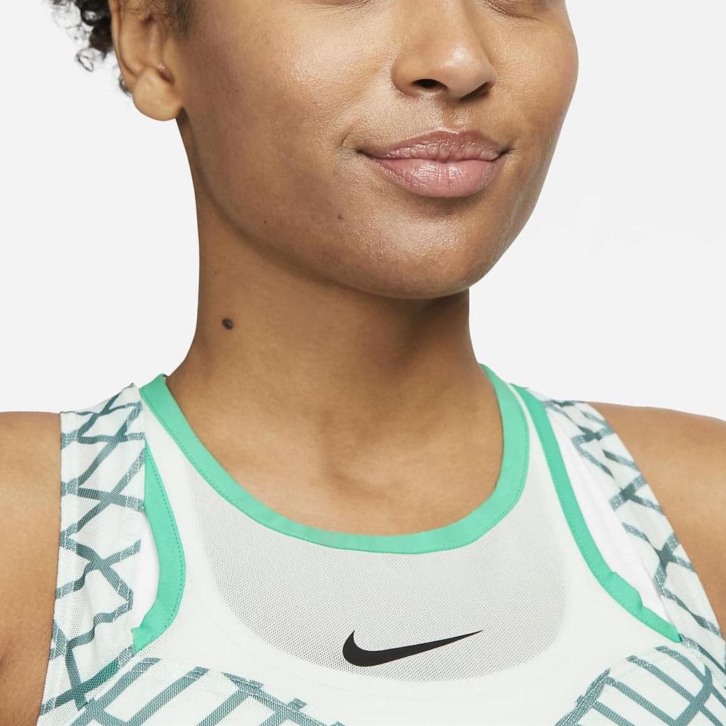 Nike Платье для бадминтона Court Dri-FIT Slam Fitted без рукавов, женские платья светло-зеленого цвета DR9739-394