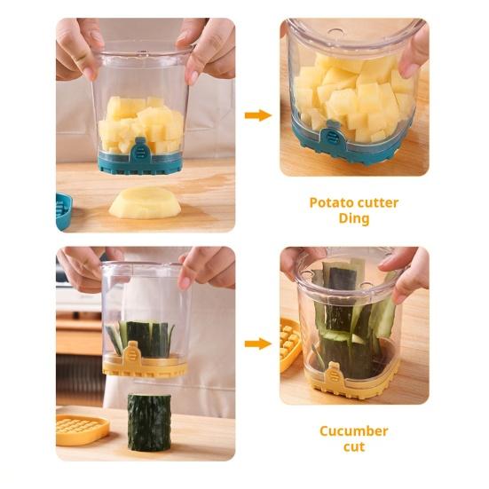 Многофункциональная машина для нарезки овощей кубиками с контейнером и лезвиями из нержавеющей стали