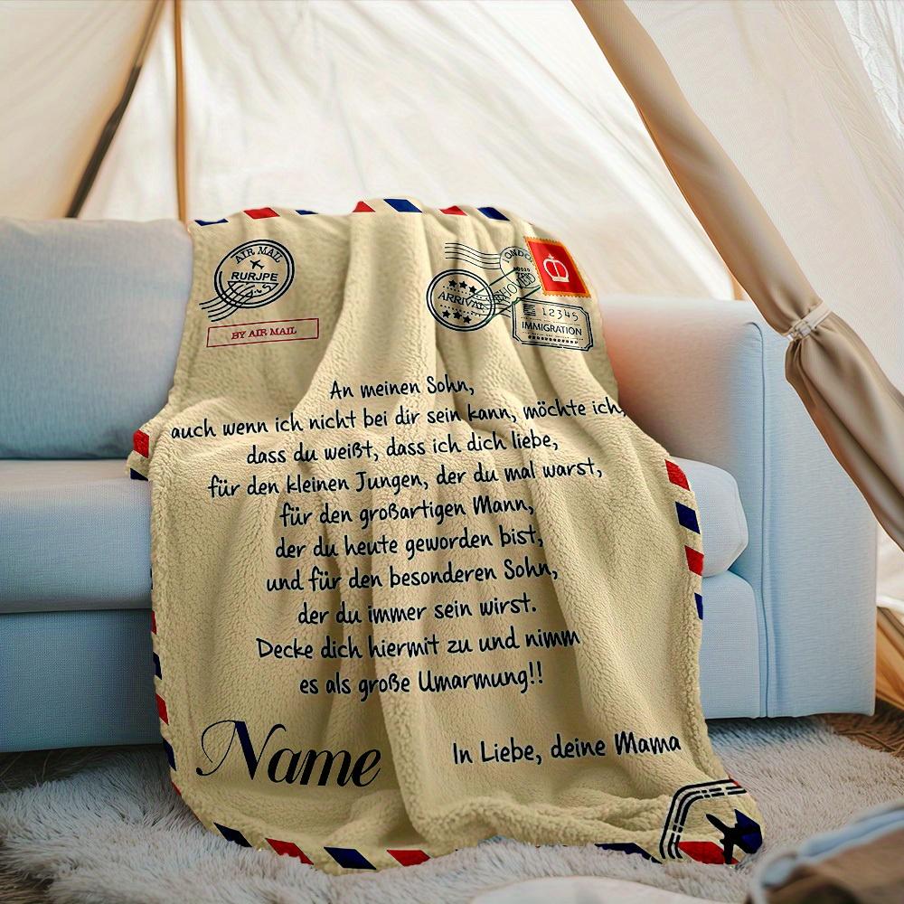 240Gm2 Custom Outdoor Blanket Love Letter From Mom Soft And Cozy For All Seasons Perfect Gift For Birthdays Travel Camping Picnics Sofa Office Bed