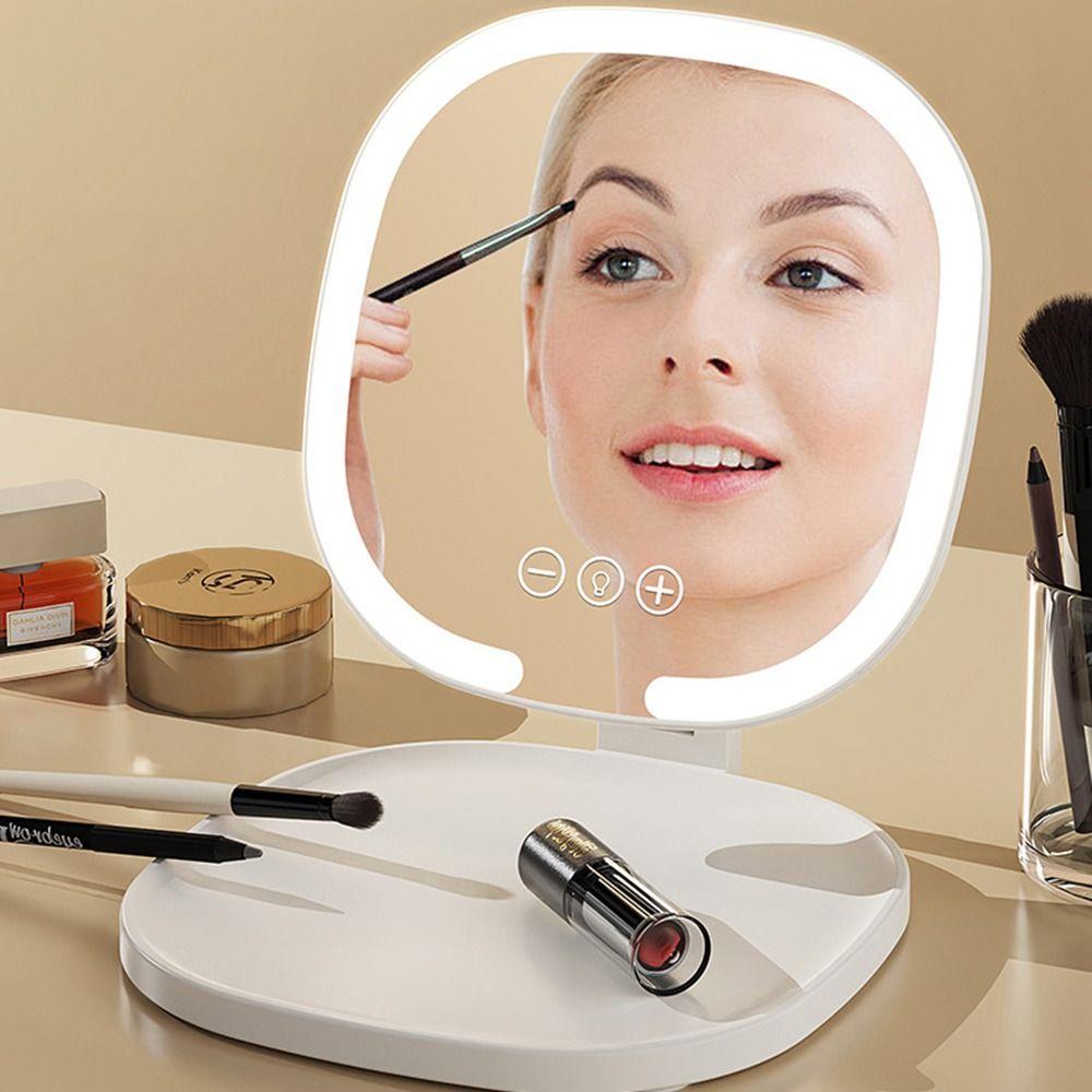 Foldable LED Makeup Mirror Adjustable Portable Cosmetic Mirrors Lighted Desktop Mirrors  Women