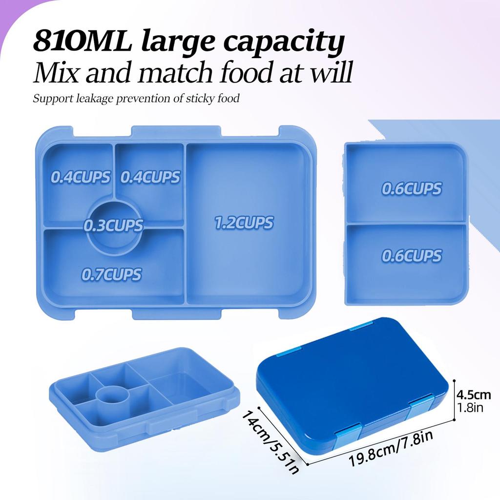 Ланч-бокс бенто с отделениями, контейнер для еды, микроволновка, посудомоечная машина, контейнер для перекуса, для школы, пикника, коробка