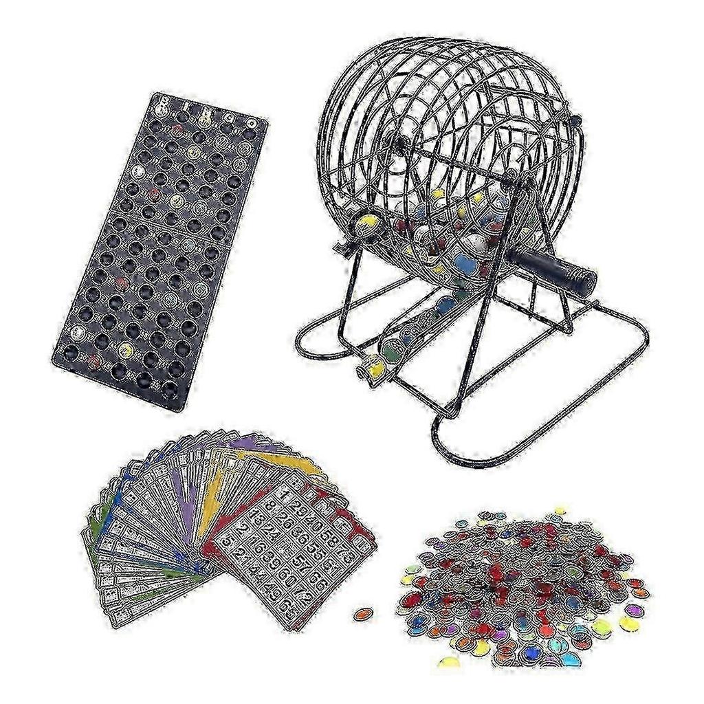 Deluxe Bingo Game Set With 6 Inch Bingo Cage, Bingo Master Board,75 Colored Balls , 50 Bingo Cards