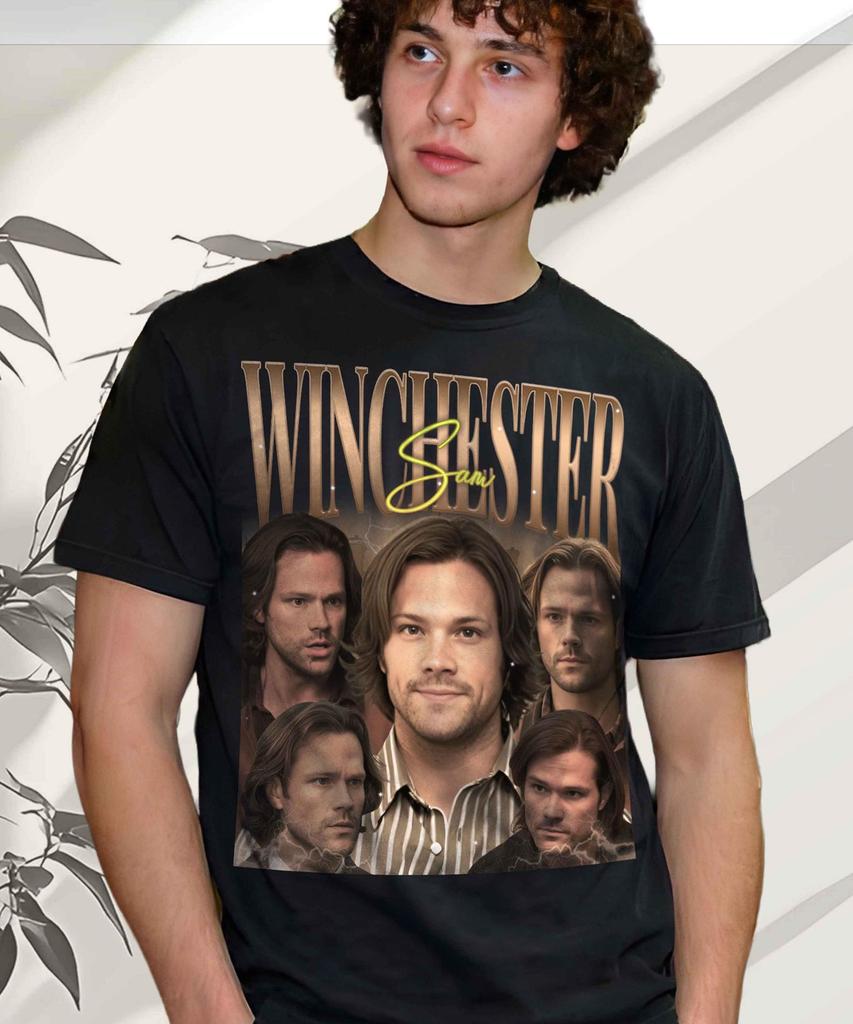 Sam Winchester Retro Collage T-Shirt and kids tshirt, Supernatural Fan Merch