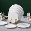 European Style White Melamine Round Flat Dinner Plate