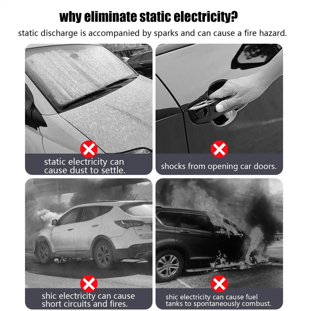Anti Static Grounding Strap For Car 3D Rocket Design Ground Wire Electrostatic Styling Adjustable Anti-Static Strip For Safe