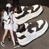 Белые женские кроссовки на толстой подошве с внутренней платформой, новая весенняя обувь на платформе-маффин, универсальная повседневная спортивная обувь