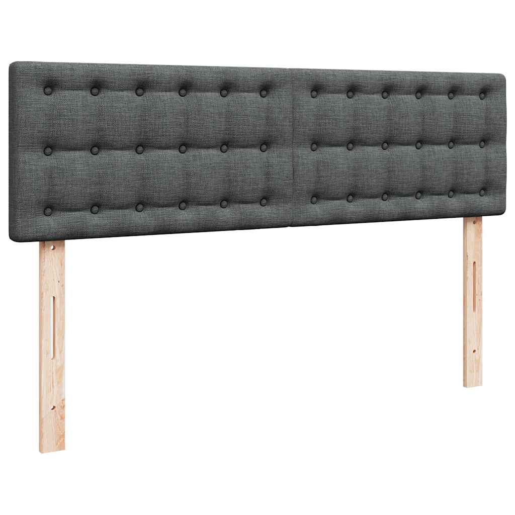 Ottoman Bed with Mattress Dark Grey 140 x 190 cm Fabric