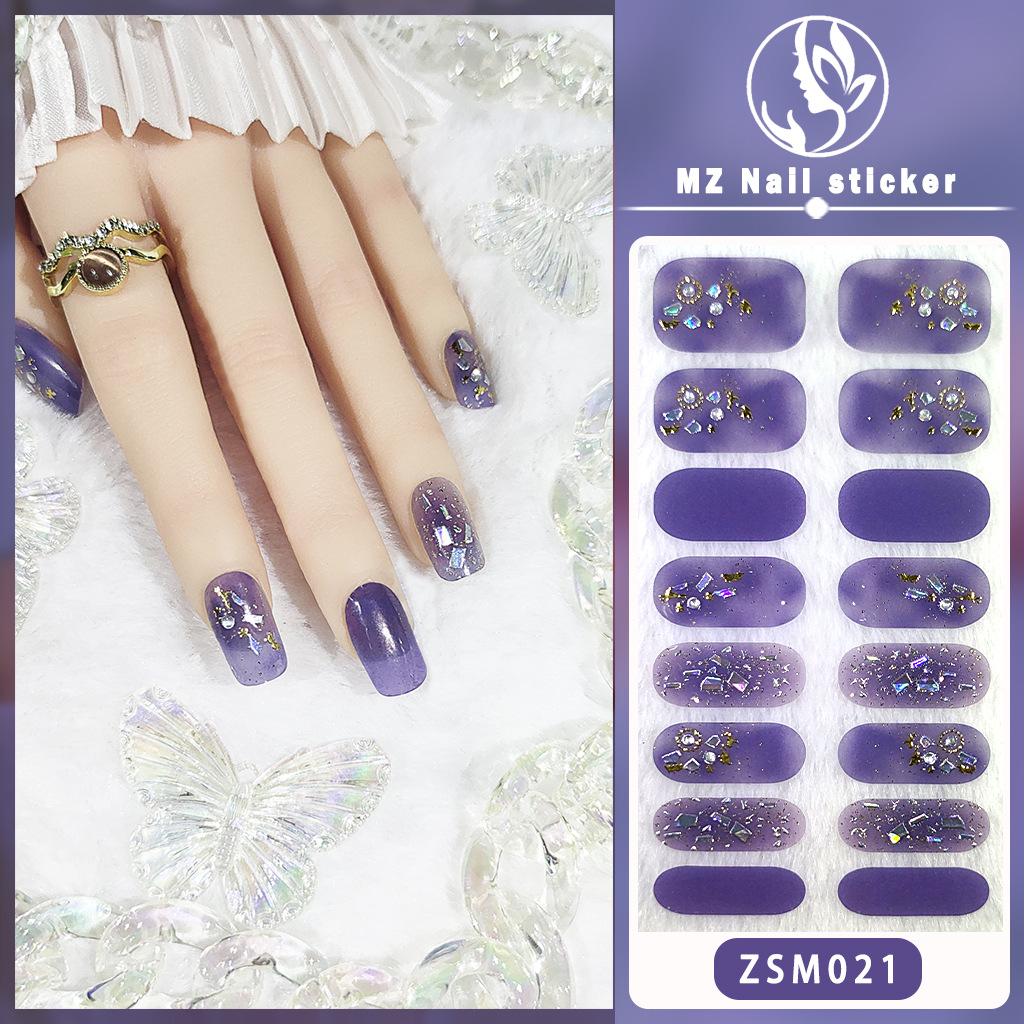 ZSM 3D Gel Nail Wraps, New Viral Elegant Style Waterproof Long Lasting Nail Stickers, No Top Coat Required