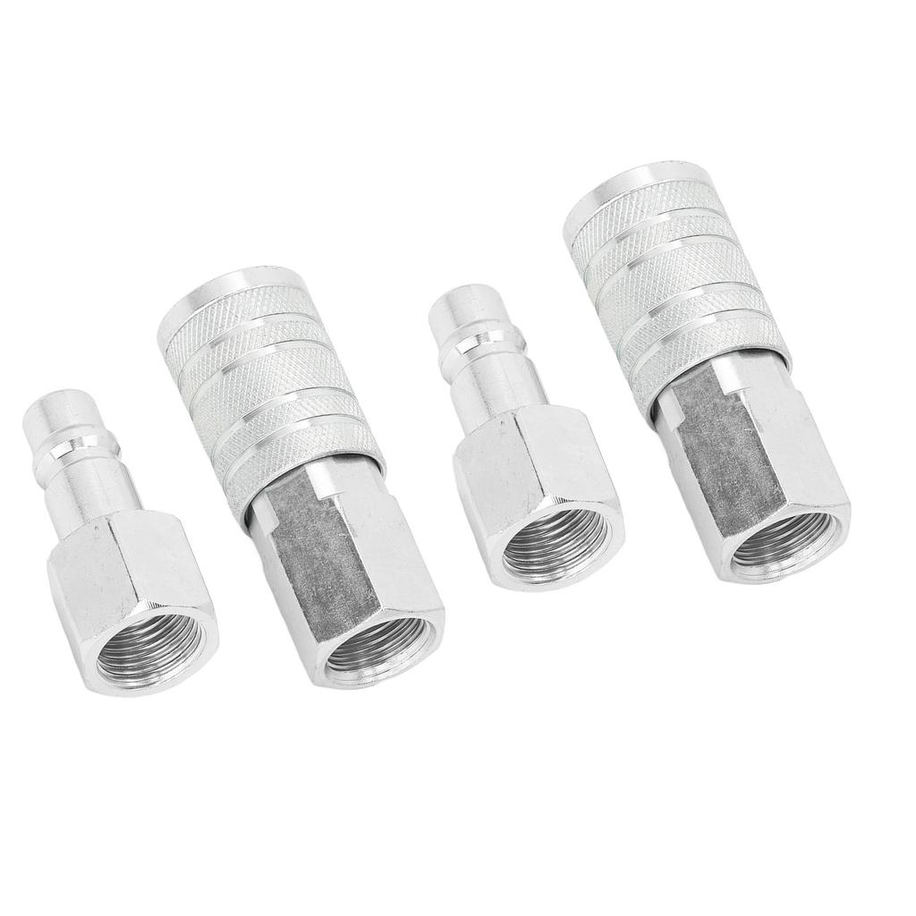 2 шт. Воздушный соединитель 2 шт. Штекеры 12 дюймов NPT Алюминиевый сплав 300 фунтов на кв. дюйм Фитинги для быстрого соединения воздушного шланга