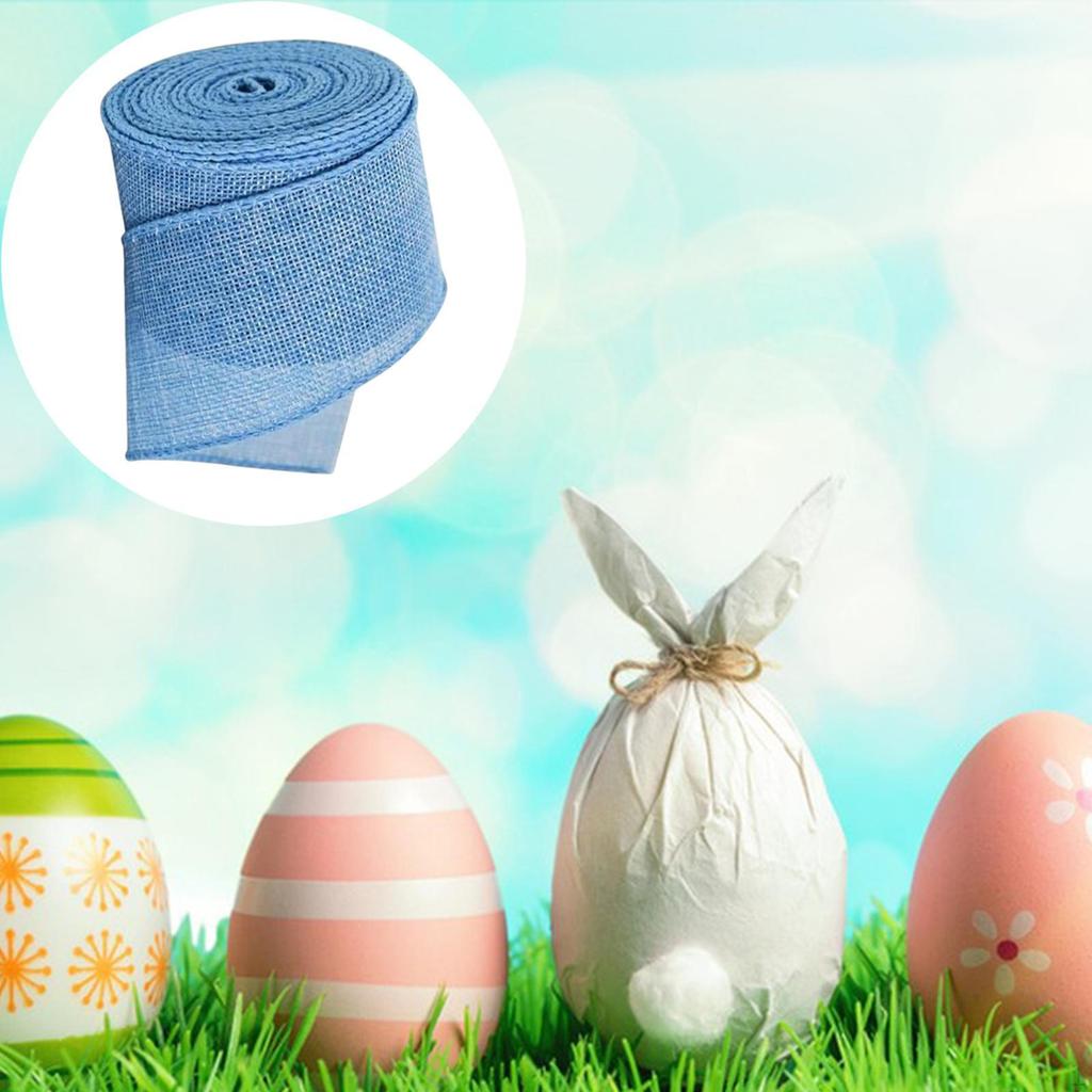 Burlap Ribbon 5M Length Wired Edge for Gift Wrapping and Bow Making