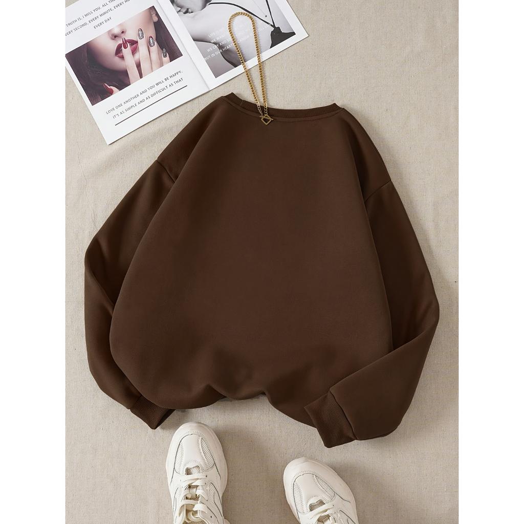 Свитшот-пуловер с принтом, повседневный свитшот с круглым вырезом и длинными рукавами, женская одежда на осень и зиму