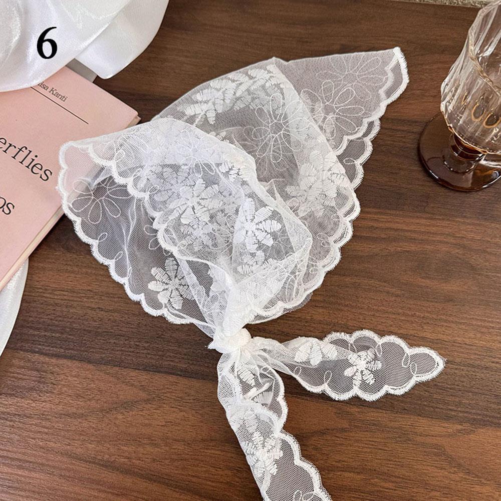 Decorative Hair Accessories Simple Thin Sunscreen Headscarf DIY Vintage Floral Lace Neck Scarf Retro Print Hair Items Hairband