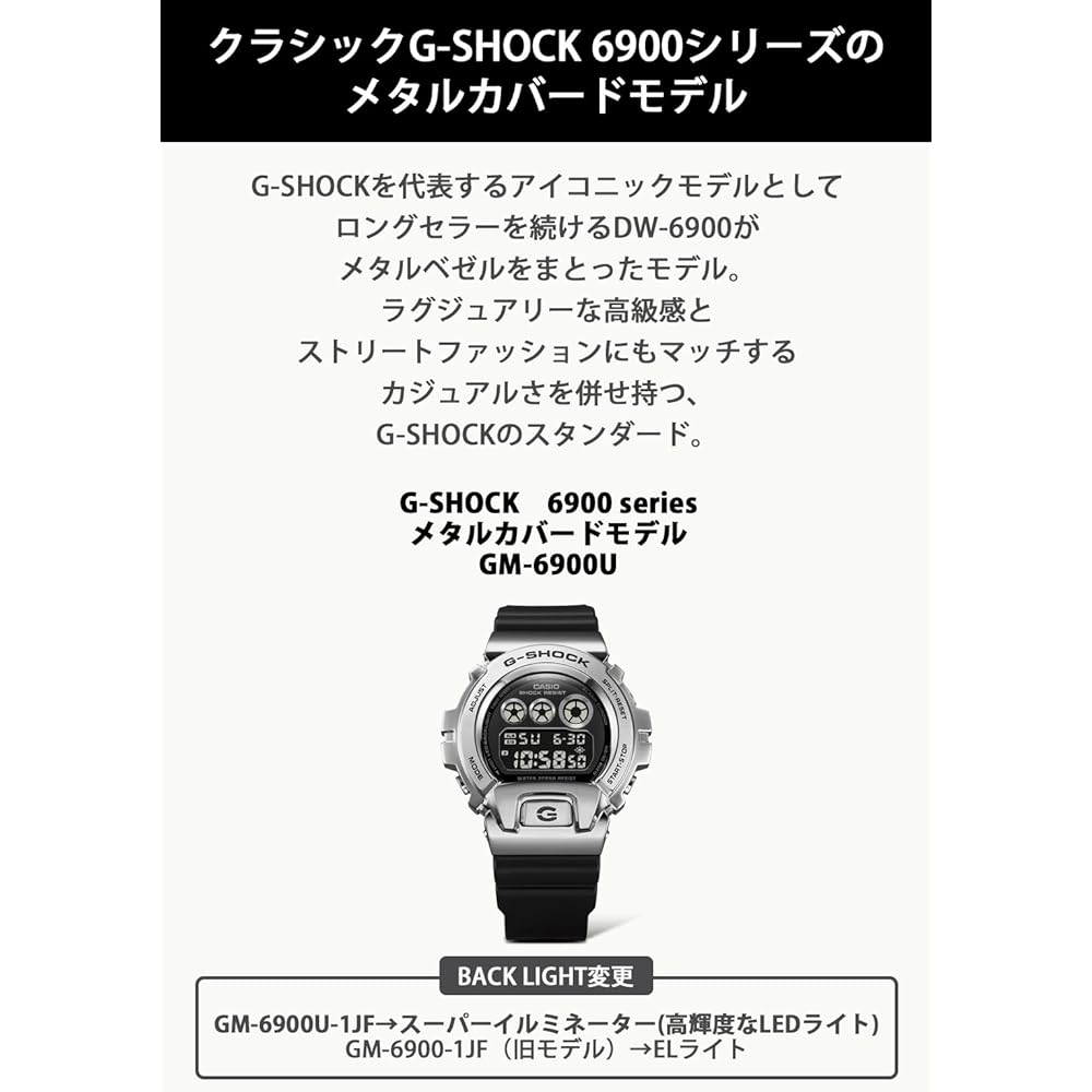 Мужские часы Casio G-Shock GM-6900U-1JF с металлическим покрытием Черные