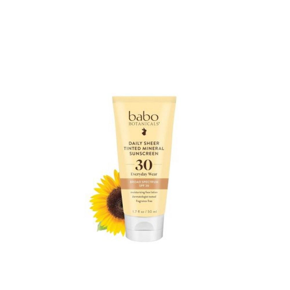 Babo Botanical Ежедневный легкий минеральный солнцезащитный крем с тоном SPF30 - Натуральный оксид цинка и диоксид титана - С тоном - Здоровое сияние - Без отдушек
