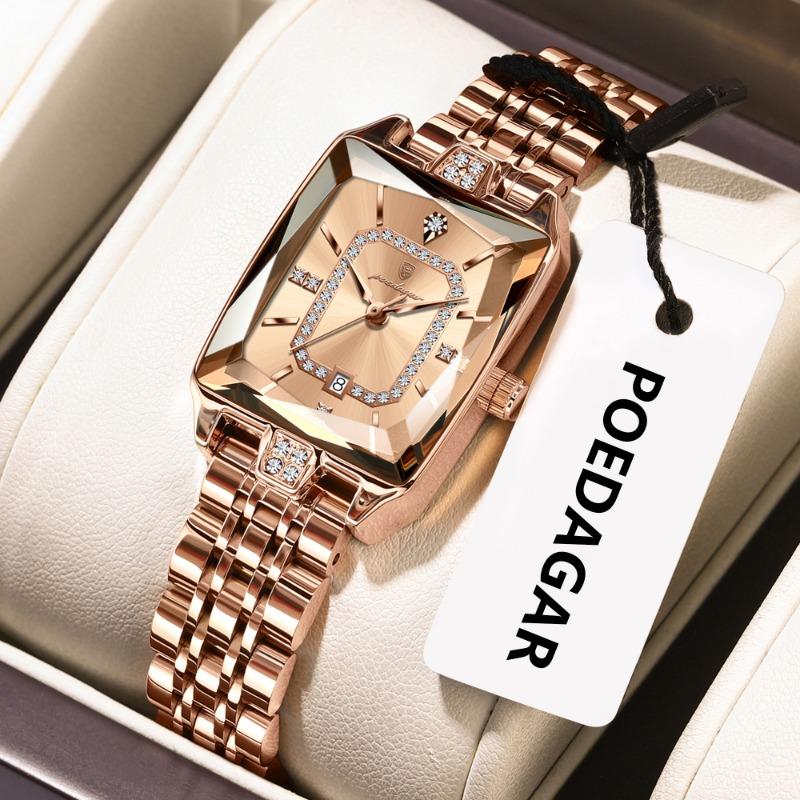 Новые Квадратные Женские Часы Топ-Бренда Новые Роскошные Водонепроницаемые Модные Часы с Бриллиантами