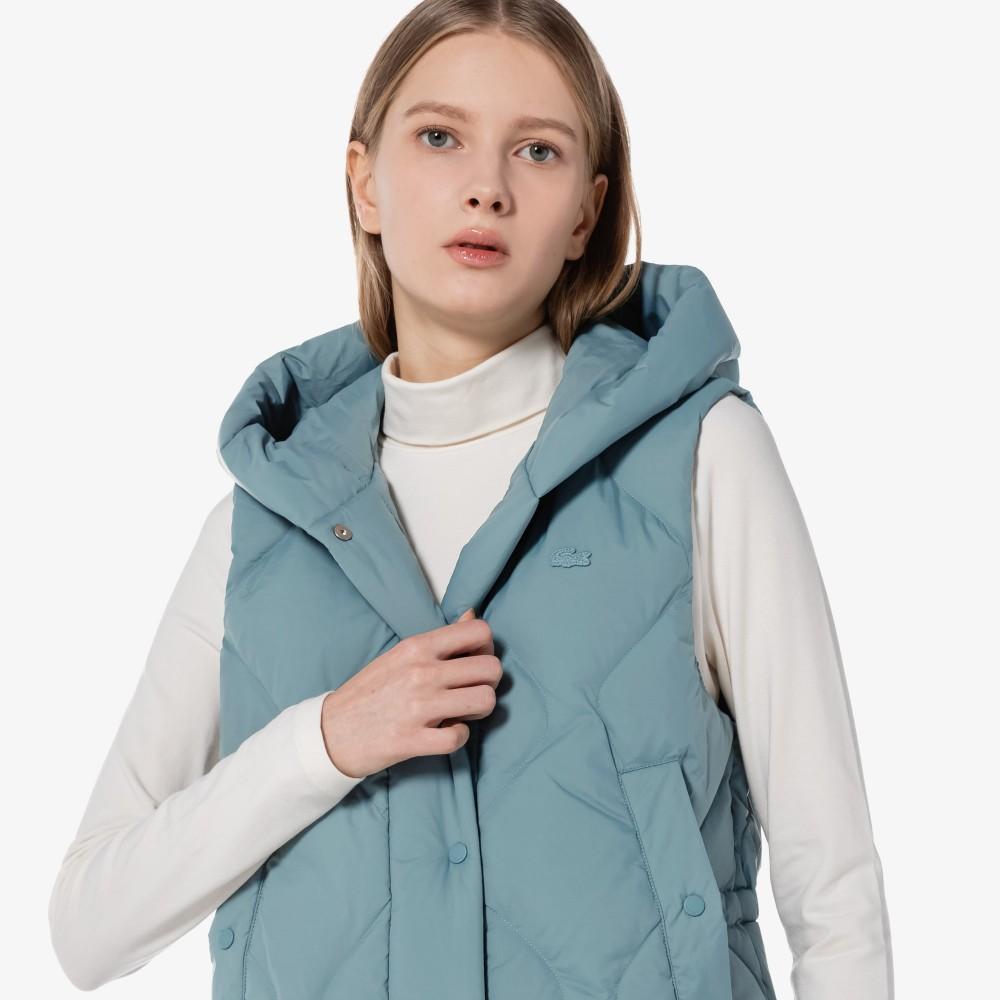 Lacoste Женский стеганый пуховый жилет с капюшоном BF521E-54NBMY