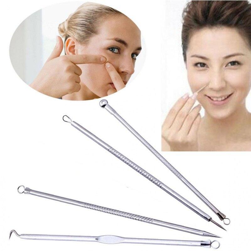 4 шт., игла от прыщей с двойной головкой из нержавеющей стали, специальная игла для ухода за кожей от прыщей и прыщей