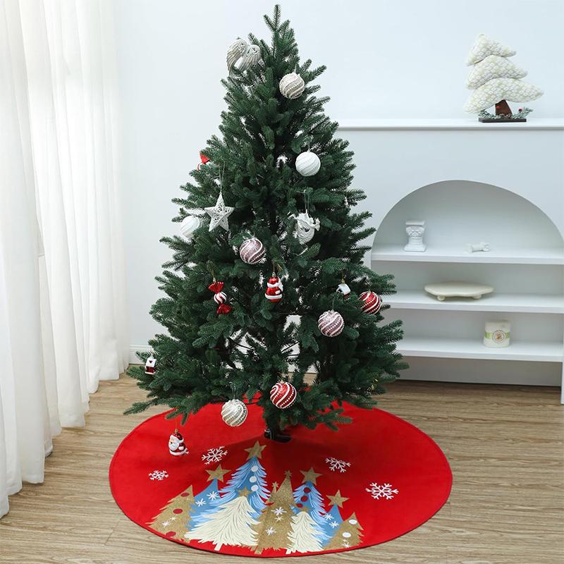 1Pcs Cartoon Christmas Tree Skirt Crafts Tree Surround Base Set Merry Christmas Decoration for Home Xmas Ornaments Navidad 2025