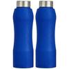 Бутылка для воды из нержавеющей стали с ручкой и носиком-поилкой, набор из 2 штук | Герметичная | Не содержит БФА | 1000 мл (синий)