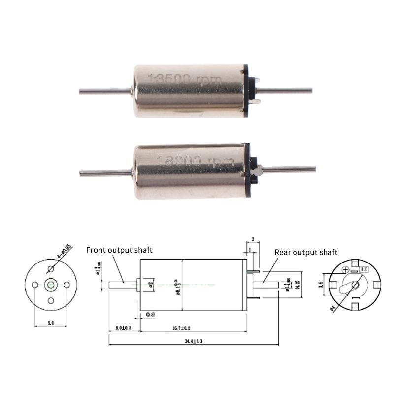 Tiny 816 Coreless Motor Dual Shaft Dc 12V 13500Rpm 18000Rpm High Speed Strong Magnetic For Rc Rail Train Drone Toy