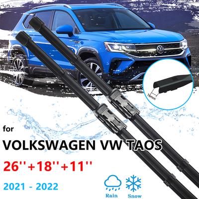 Для Volkswagen VW Taos 2022 передние и задние щетки стеклоочистителя резиновые щетки для очистки лобового стекла замена