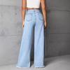Women's New Style Floor High Waisted Straight Leg Wide Leg Jeans and Pants for Women