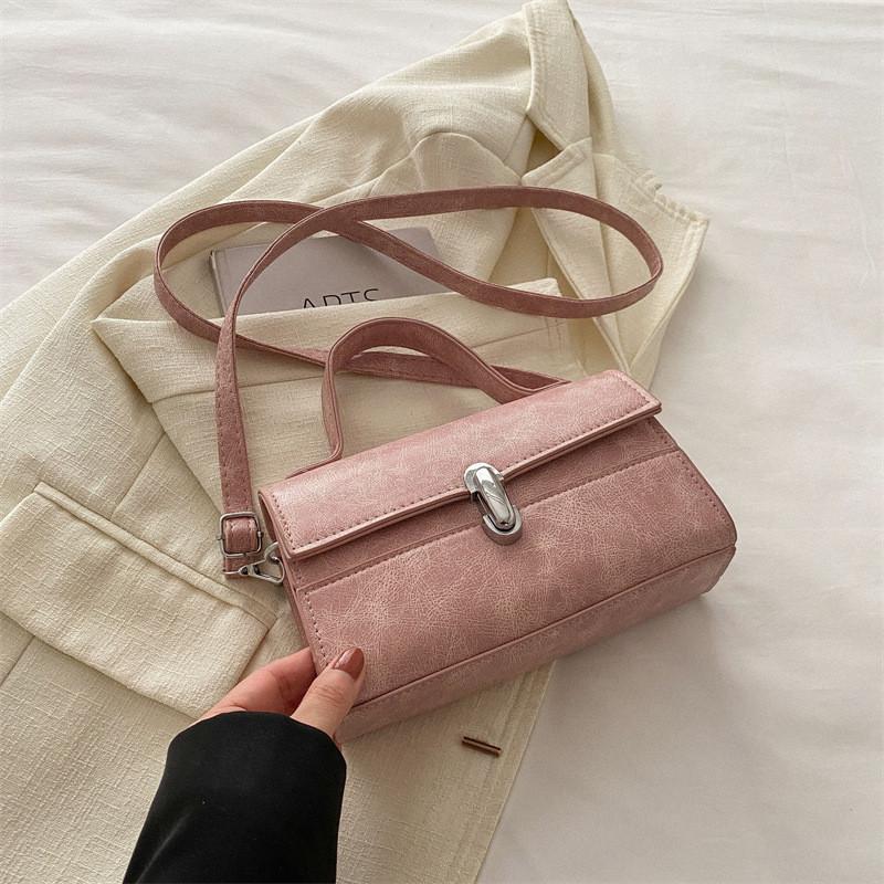 Chic Pu Leather Small Square Bag For Women 2024 Spring Fashion Trend Purse