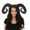Long Halloween Ox Horn Headband Goth Gothic Cosplay Headpiece Funny Party Photo Props