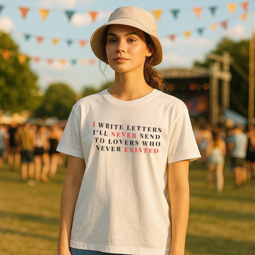 I Write Letters I`LL Never Send To Lovers T-Shirt Mens Womens Tees Top Womens Text