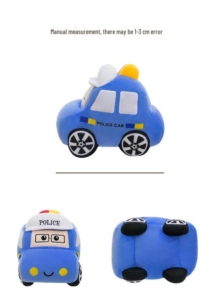 Cute Plush Toy Car: Ambulance, Police, Taxi, Children's Cushion Doll Model