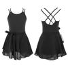 Ballet Dance Gymnastics Leotard with Chiffon Wrap Skirt Outfit Set Kids Girls Stylish Dancewear