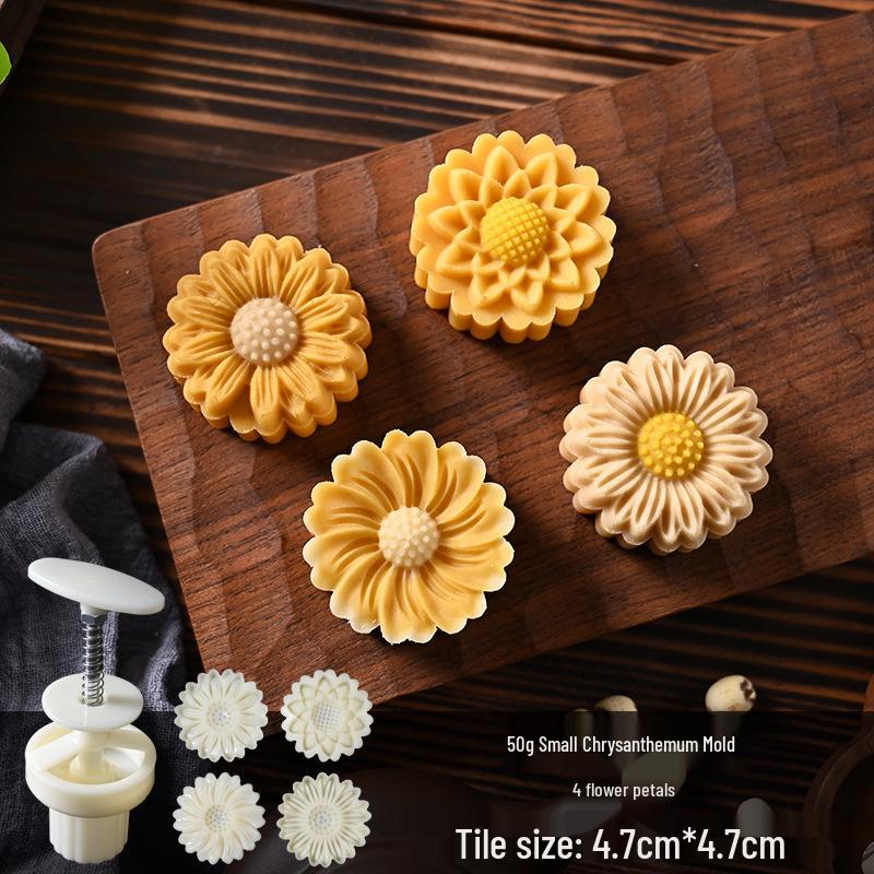 30g/50g Mung Bean Cake Mold 3D Embossing Mooncake Imprinter Pastry Baking Tool
