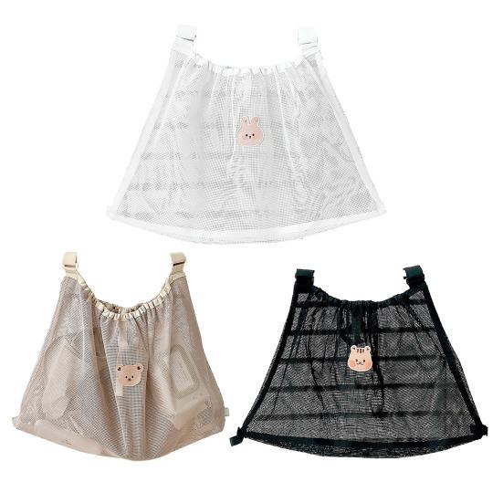 Портативный сетчатый держатель для коляски, сетчатая сумка, большой вместительный органайзер для коляски, сумка для хранения подгузников и бутылочек