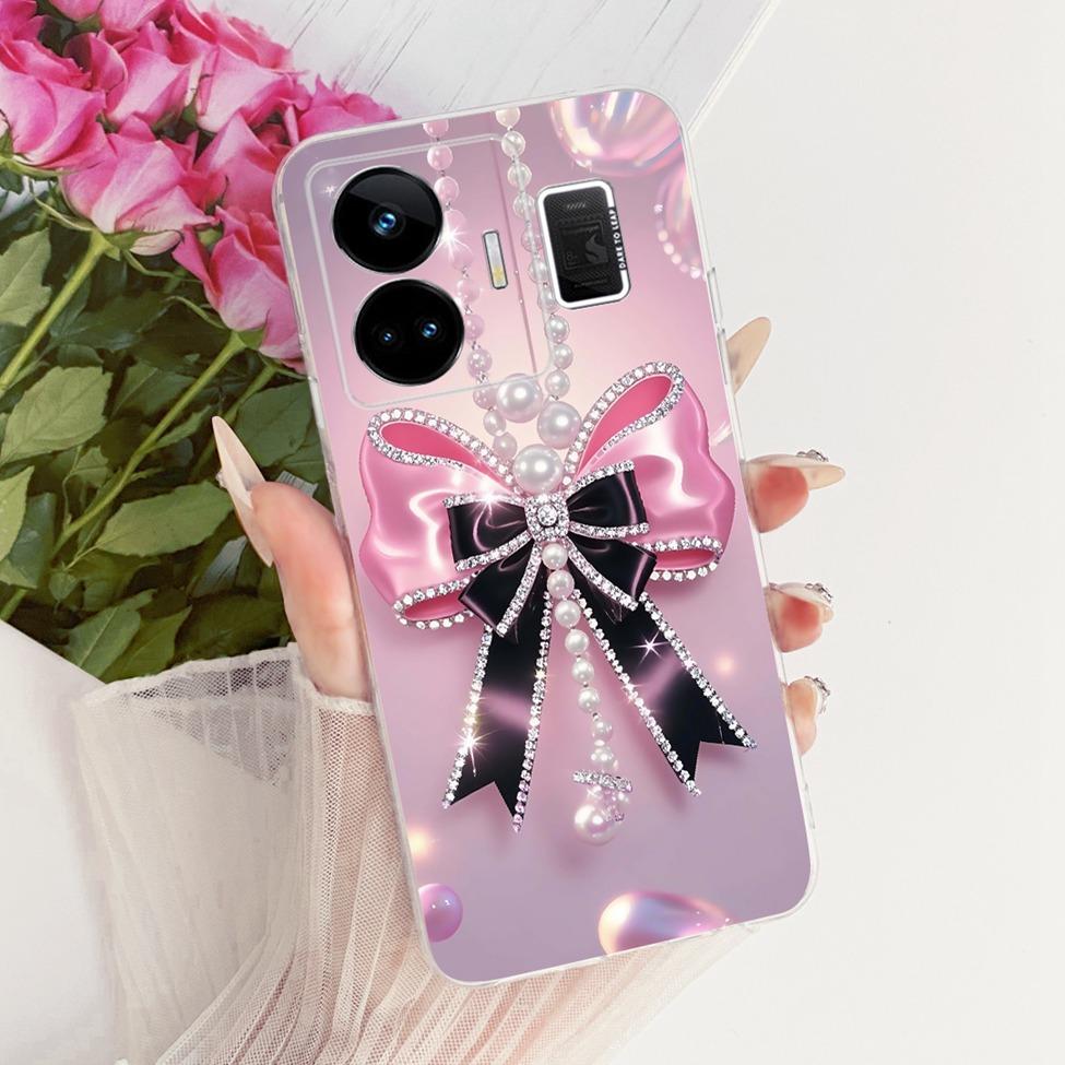 Clear For Realme GT Neo 5 Case RMX3706 Cute Cat Fashion Butterfly Funny Painted Casing For Real me GT Neo 5 Cover