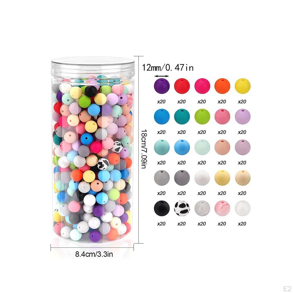 500x силиконовые бусины, разноцветные резиновые принадлежности, 12 мм, свободные проставки из бисера, изготовление ювелирных изделий для