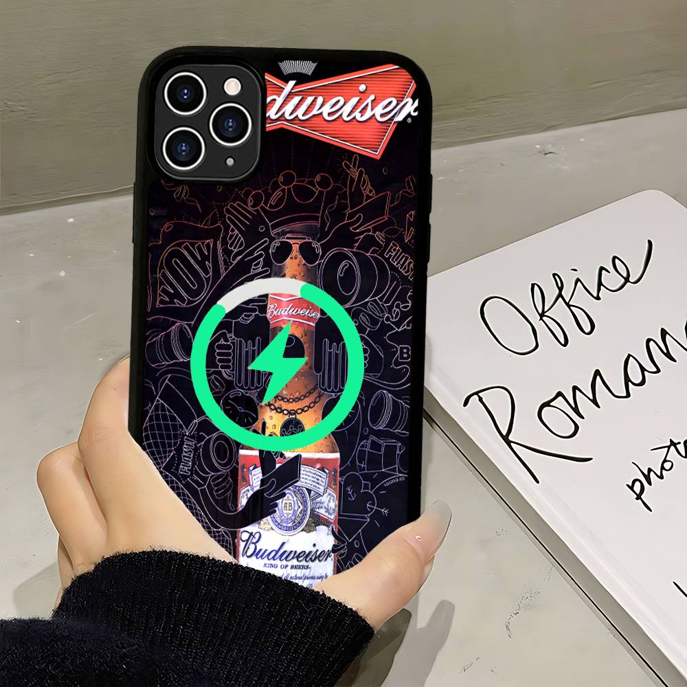 Чехол для телефона B-BudweiserS Beer For Magsafe Магнитный Беспроводной Для IPhone 16 15 14 13 12 11 17 Pro Max Plus