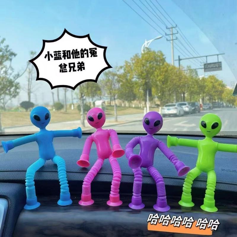 Luminous and Ever-changing Suction Cup Giraffe Telescopic Tube Toy Children's Educational Decompression Toy Cartoon Decompression Toy