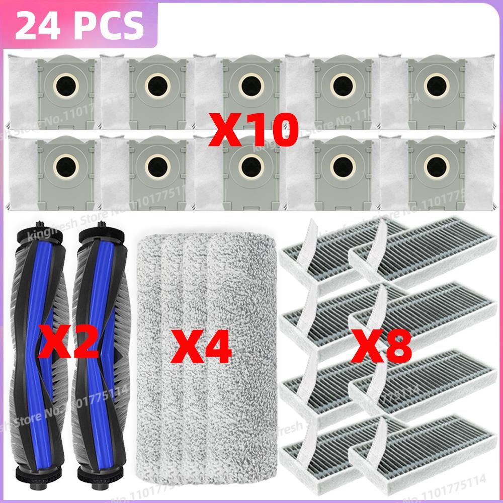Compatible For ( ECOVACS X9 PRO OMNI, YEEDI S16 PLUS ) Vacuum Parts Main Brush Filter Roller Mop Cloth Dust Bag Accessories