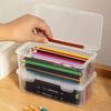 1/2/3/4 шт. Прозрачный пенал большой вместимости, пластиковый органайзер, коробки для хранения для школы, оптом, штабелируемый дизайн, канцелярские товары