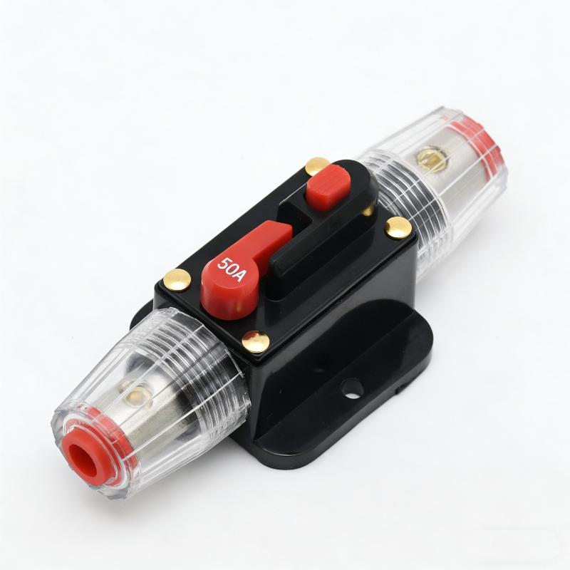 Automotive Marine Manual Reset Circuit Breaker 20-150A Waterproof Inline Fuse Holder for DC12V 24V Power Protection