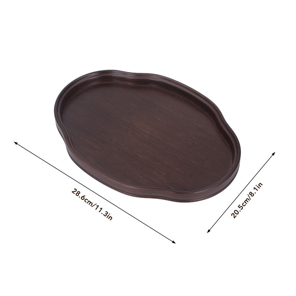 Multifunctional Design Tea Tray Walnut Color Bamboo Tray Elegant Snack Tray For Living Room