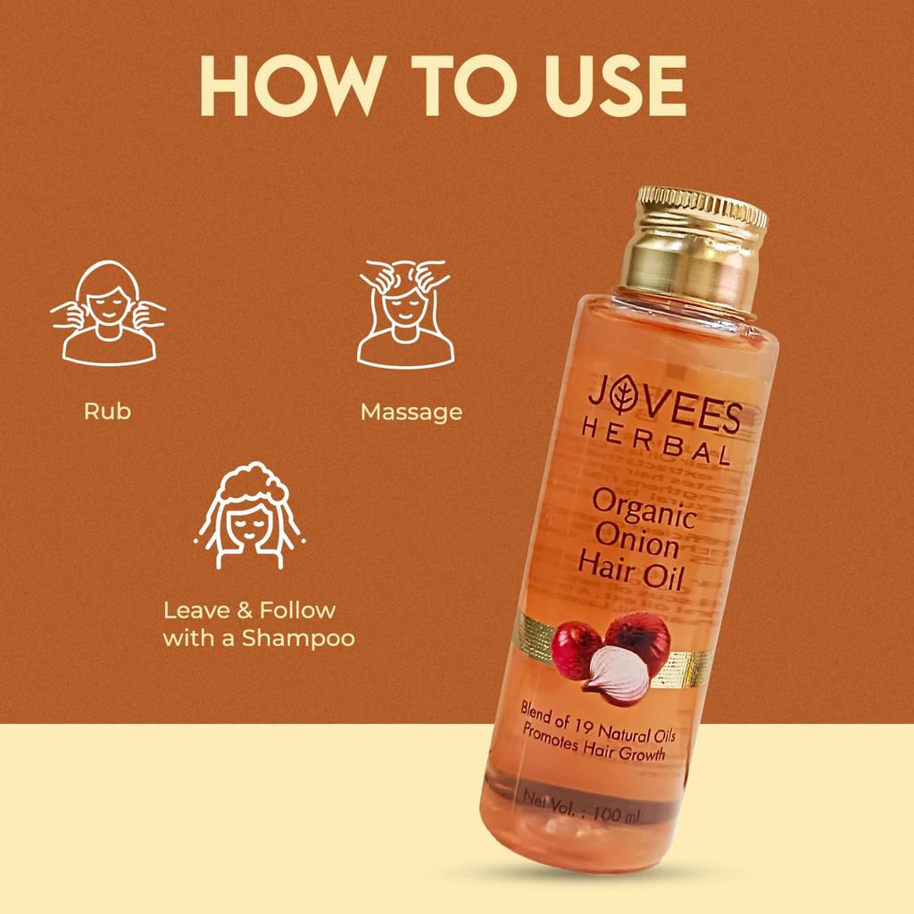 Jovees Травяное Органическое Луковое Масло для Волос 100 мл Упаковка Контроль Выпадения Волос Рост Волос Питательное Масло