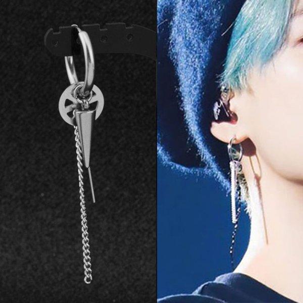1 PC Rock Hip Hop Grunge Punk Earring Unisex Stud Earring Mens Single Spike Stainless Steel Cross Dangle Earring Guys Jewelry