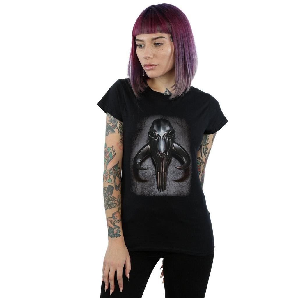 Star Wars Womens/Ladies The Mandalorian Mythosaur Skull Cotton T-Shirt