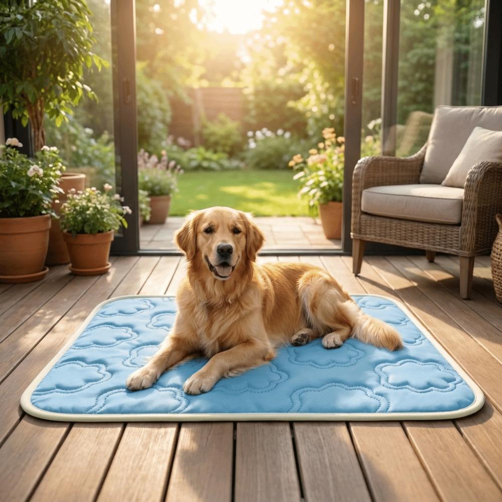 Folding Dog Cooling Mat Soft Dog Sofa Cushion Portable Pet Ice Pads Kennel