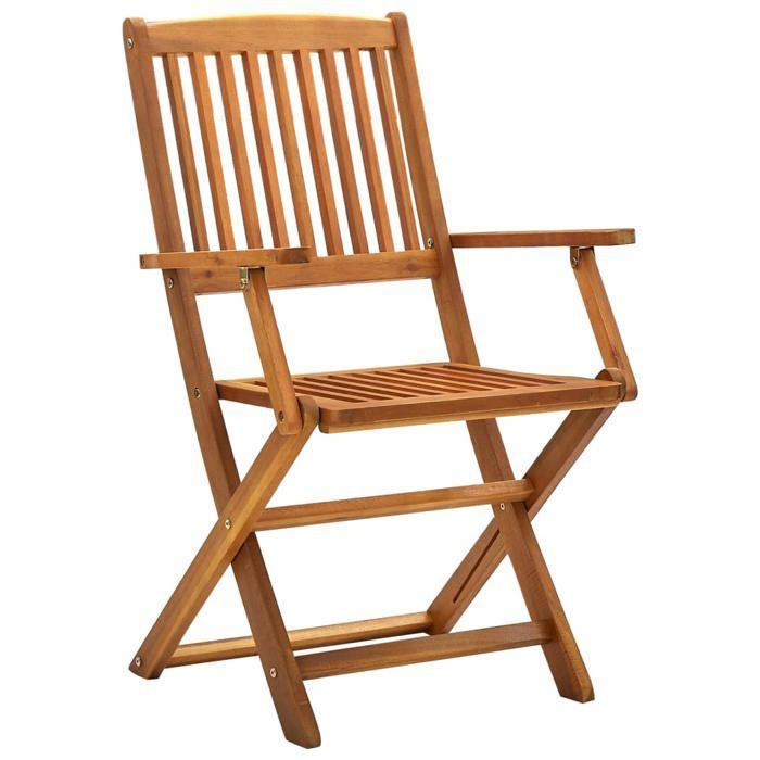 VidaXL Chaises pliables d'extérieur lot de 4 Bois d'acacia solide 46338