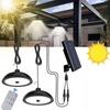Solar Pendant Lamp Outdoor Waterproof Chandelier Light Hanging Shed LED Decorations with Remote Control for Indoor Shed Barn Roo