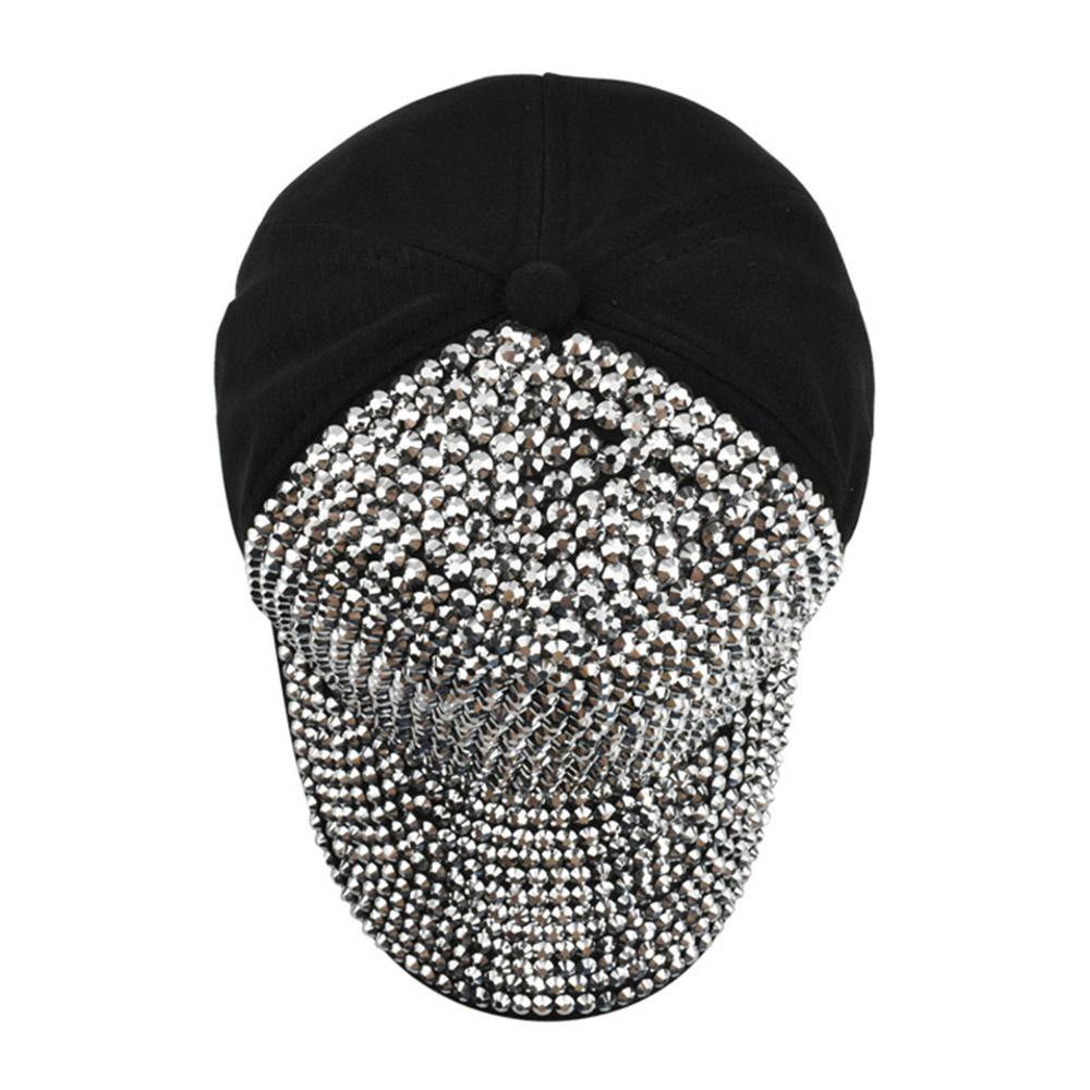 Girls Adjustable Luxury Rhinestones Baseball Caps Shiny Sequins Cap Sunscreen Hats Baseball Hats
